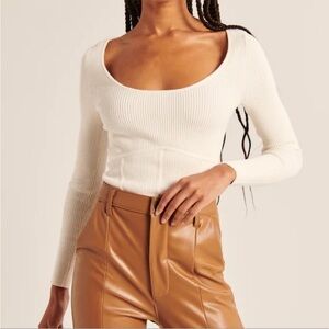 Scoopneck Corset Sweater Top